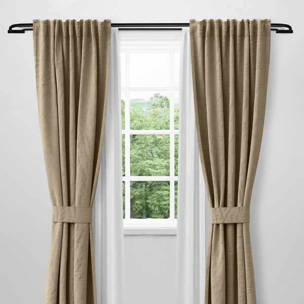 MERIVILLE Double Wraparound Blackout Curtain Rod Set - 1-inch Diameter Front Rod and 5/8-inch Diameter Back Rod