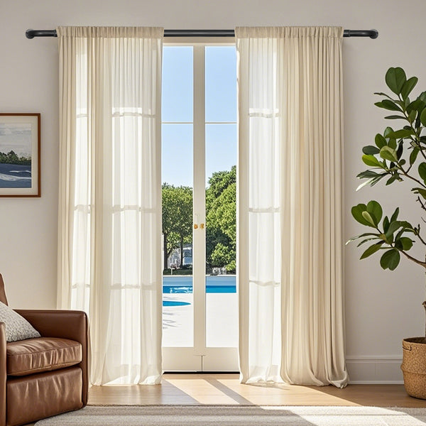 Meriville 1-Inch Diameter Wrap Around Blackout Curtain Rod, Round Base