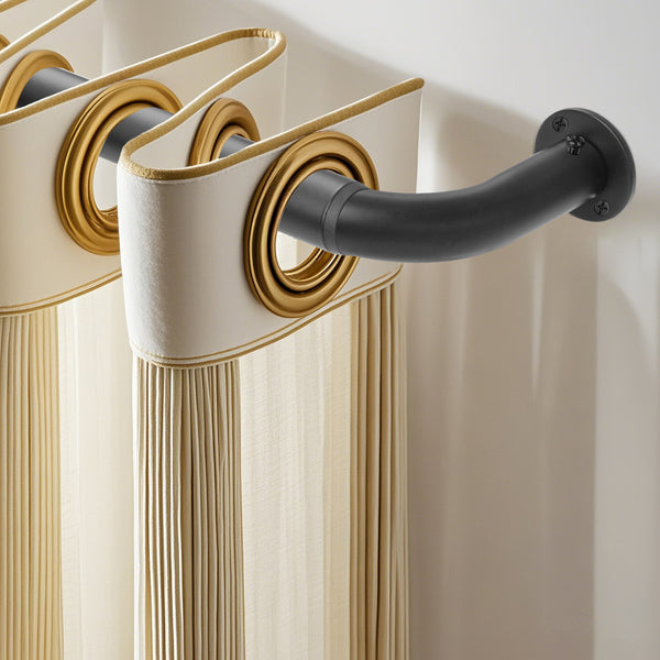 Meriville 1-Inch Diameter Wrap Around Blackout Curtain Rod, Round Base