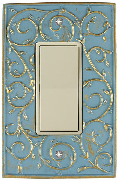 Meriville French Scroll 1 Rocker Wallplate, Single Switch Electrical Cover Plate