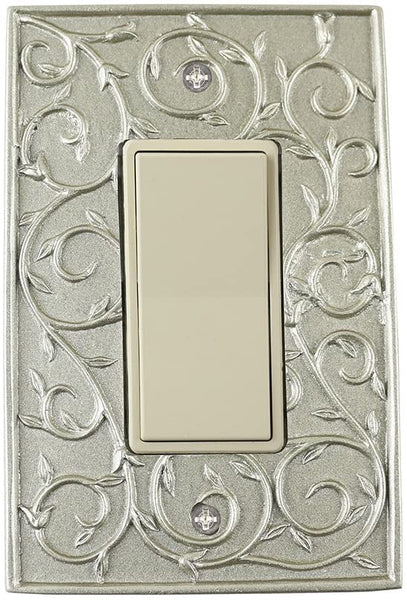 Meriville French Scroll 1 Rocker Wallplate, Single Switch Electrical Cover Plate