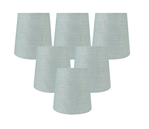 Meriville LINEN Clip On Chandelier Lamp Shades, 3.5-inch by 4.5-inch by 4.5-inch