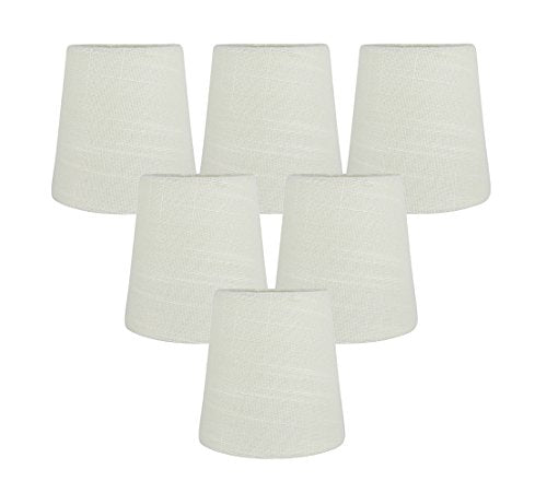 Meriville LINEN Clip On Chandelier Lamp Shades, 3.5-inch by 4.5-inch by 4.5-inch