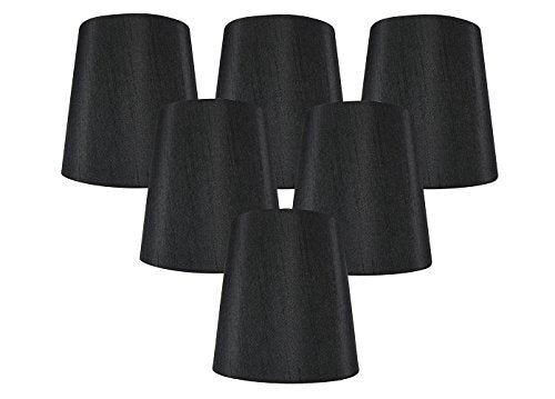 Meriville Faux Silk Clip On Chandelier Lamp Shades, 4-inch by 5-inch by 5-inch
