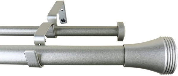 Meriville 1-Inch Diameter Ardmore Telescoping Double Window Treatment Curtain Rod