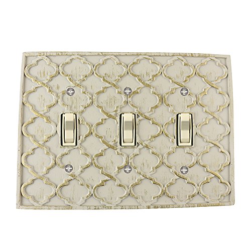 Meriville Moroccan 3 Toggle Wallplate, Triple Switch Electrical Cover Plate