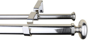 Meriville 1-Inch Diameter PRIMA Telescoping Double Window Treatment Curtain Rod