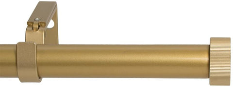 MERIVILLE 1-Inch Diameter Nathan End Cap Single Window Treatment Curtain Rod, Royal Gold
