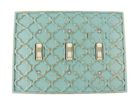 Meriville Moroccan 3 Toggle Wallplate, Triple Switch Electrical Cover Plate