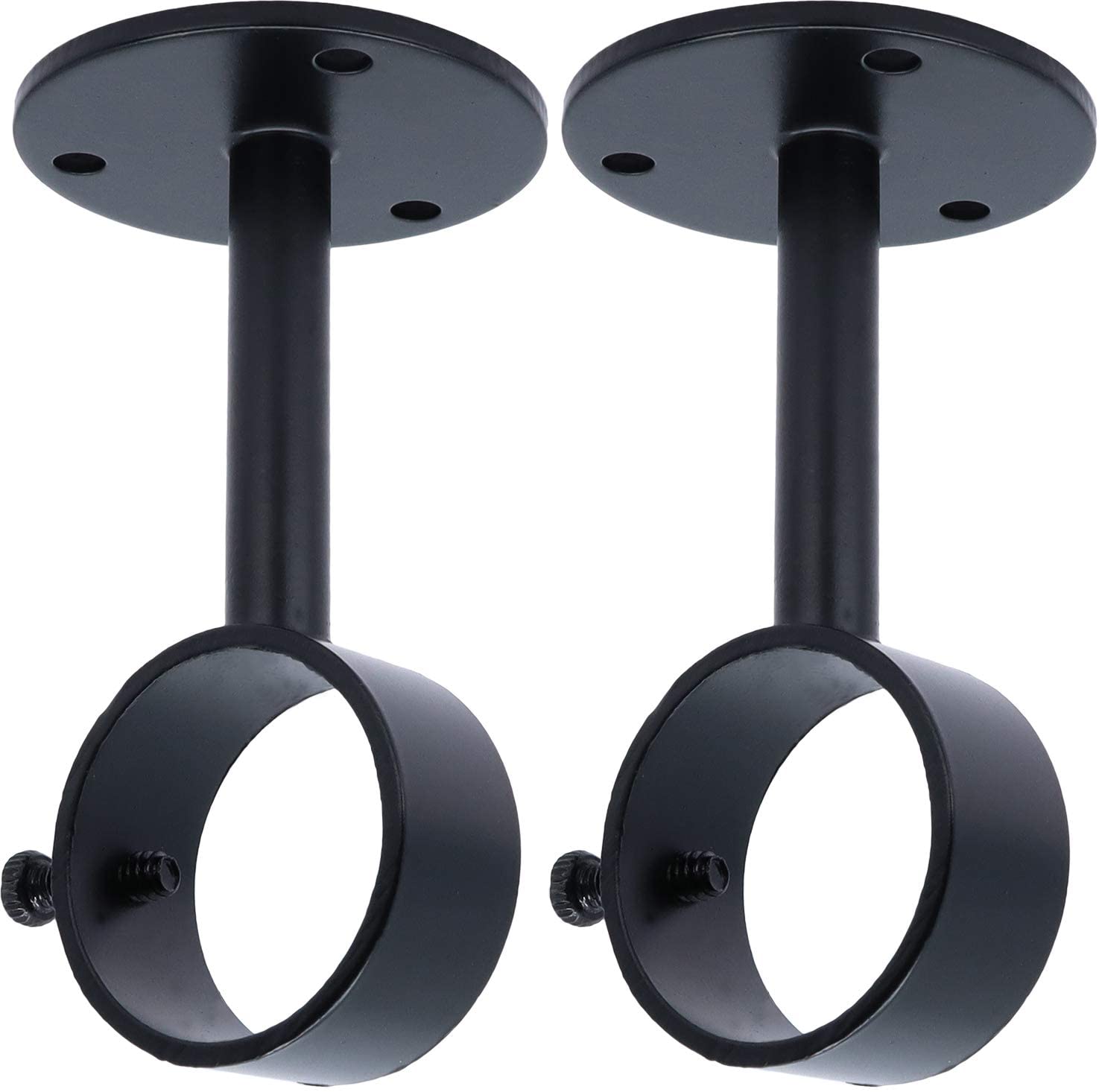 Home Decorators Collection Ceiling-Mount Curtain Rod Bracket in Black