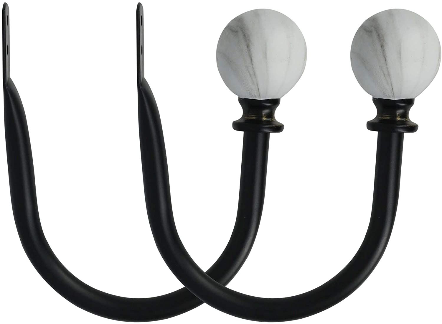 MERIVILLE Set of 2 Decorative Window Curtain Holdbacks for Draperies, Black