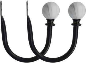 MERIVILLE Set of 2 Decorative Window Curtain Holdbacks for Draperies, Black