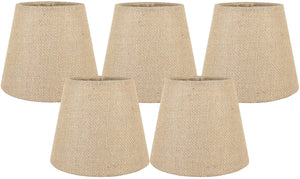 Meriville Burlap Clip On Chandelier Lamp Shades, 4-inch by 6-inch by 5-inch