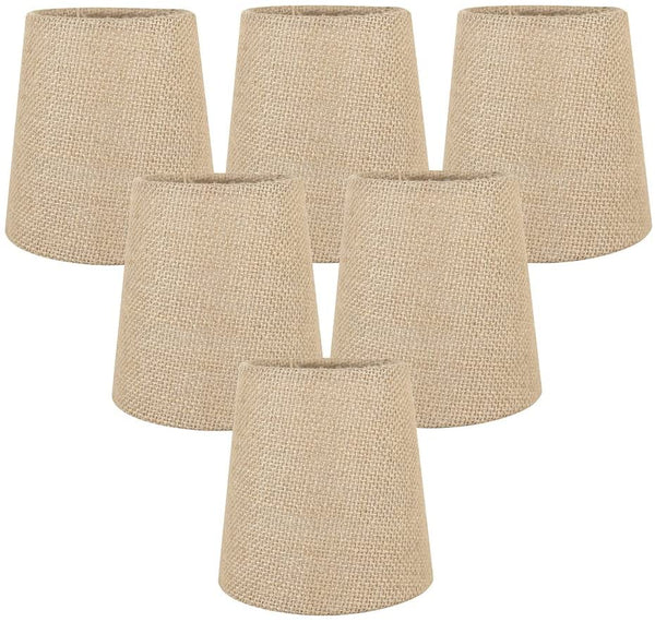 Meriville Burlap Clip On Chandelier Lamp Shades, 3.5-inch by 4.5-inch by 4.5-inch