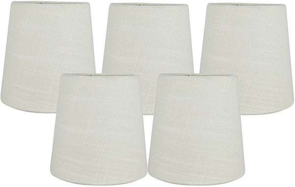 Meriville LINEN Clip On Chandelier Lamp Shades, 4-inch by 5-inch by 5-inch