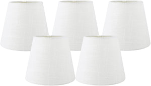 Meriville LINEN Clip On Chandelier Lamp Shades, 4-inch by 6-inch by 5-inch