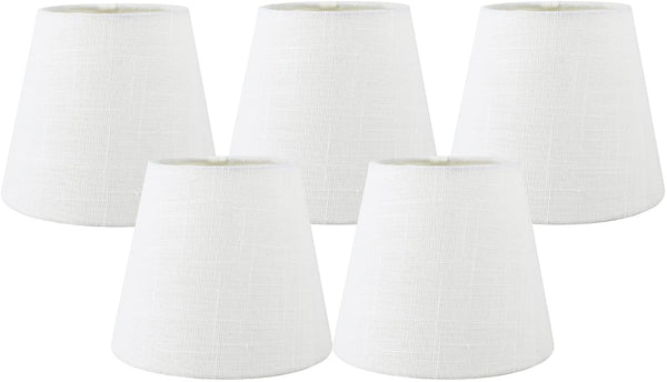 Meriville LINEN Clip On Chandelier Lamp Shades, 4-inch by 6-inch by 5-inch