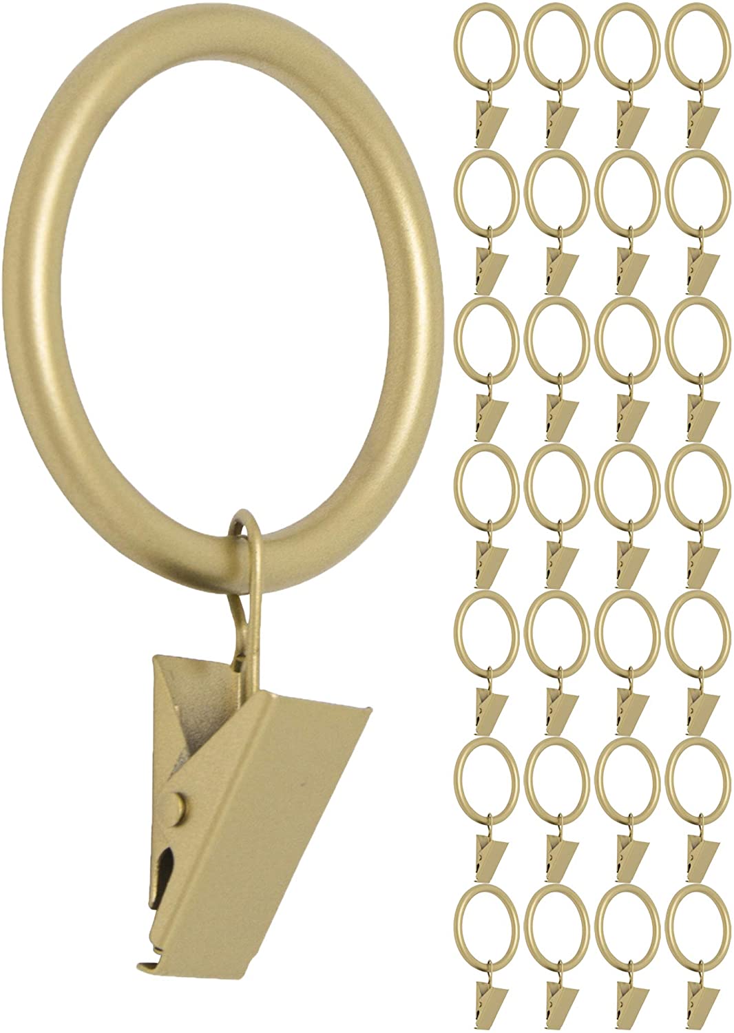 MERIVILLE Drapery Curtain Rings with Clip - 1.5-Inch Inner Diameter, F –  meriville