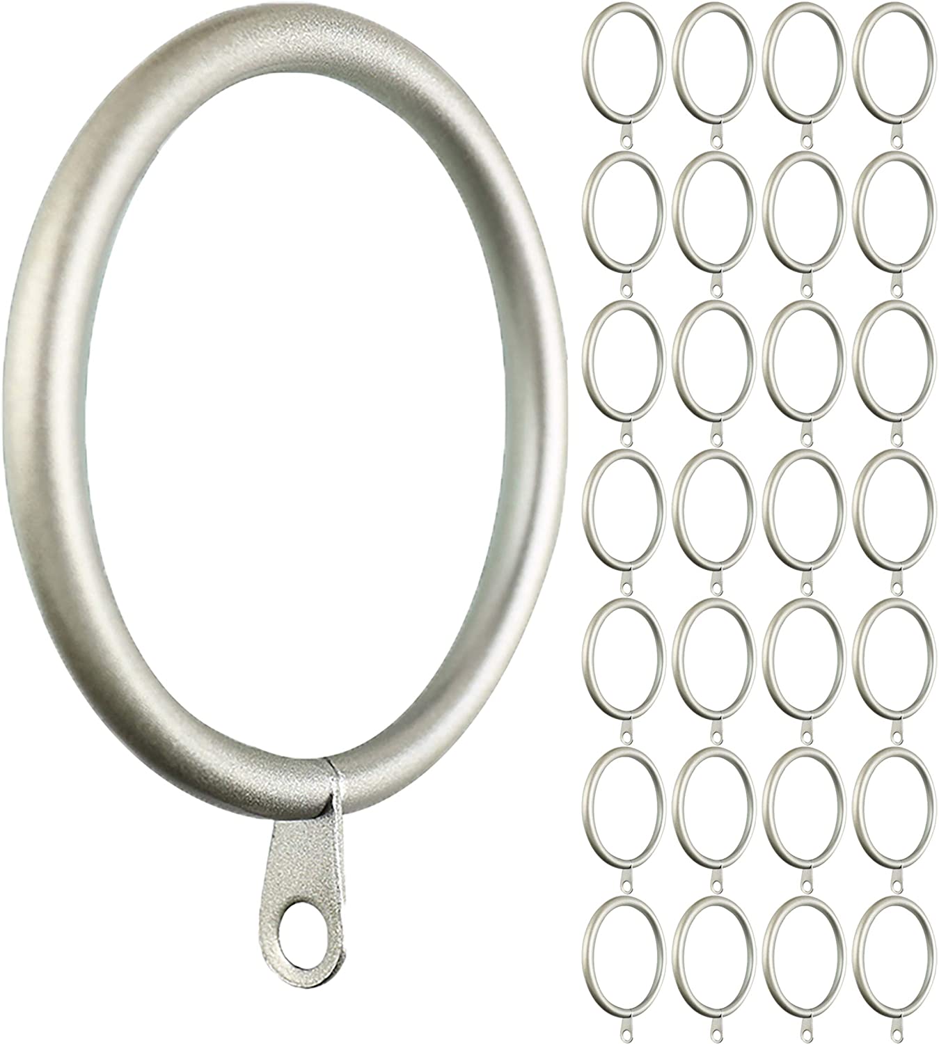 MERIVILLE 2-Inch Inner Diameter Metal Curtain Rings with Eyelets