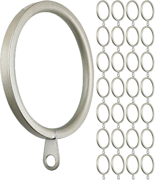 MERIVILLE 28 pcs 2-Inch Inner Diameter Metal Flat Curtain Rings with Eyelets