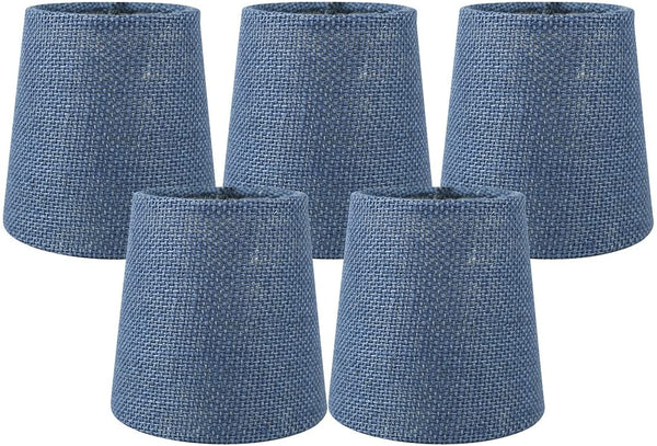 Meriville Burlap Clip On Chandelier Lamp Shades, 3.5-inch by 4.5-inch by 4.5-inch