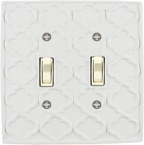 Meriville Moroccan 2 Toggle Wallplate, Double Switch Electrical Cover Plate