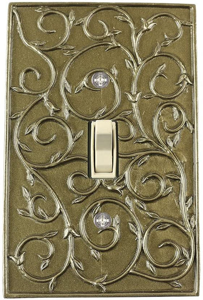 Meriville French Scroll 1 Toggle Wallplate, Single Switch Electrical Cover Plate