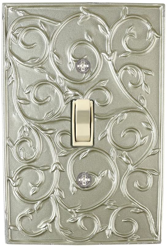 Meriville French Scroll 1 Toggle Wallplate, Single Switch Electrical Cover Plate