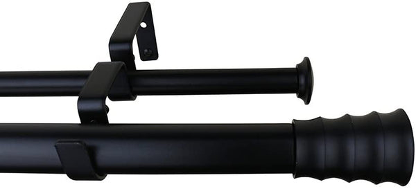 Meriville 1-Inch Diameter Oakley Telescoping Double Window Treatment Curtain Rod